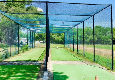 Cricket net practice court