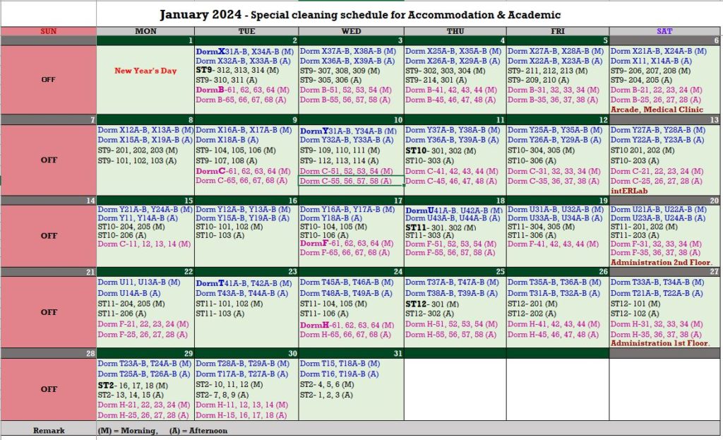 JANITORIAL SPECIAL CLEANING JANUARY 2024 SCHEDULE Office Of   Janitorial 1 1024x623 