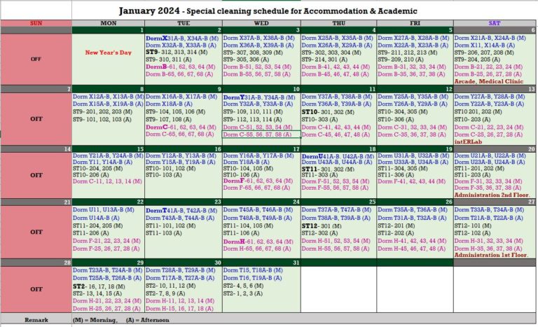 JANITORIAL SPECIAL CLEANING JANUARY 2024 SCHEDULE Office Of   Janitorial 1 768x467 